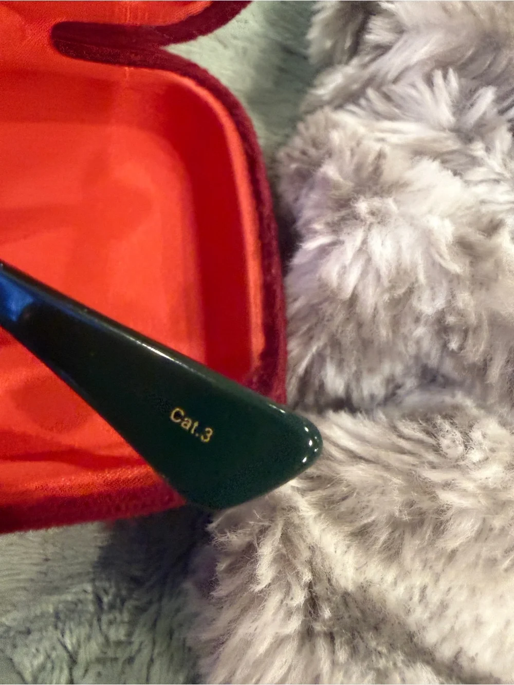 Gucci Men’s Black and Dark Green Rectangular Sunglasses